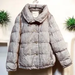 キルティングジャケット ブラウン　ツイード風生地LL SIZE 美品