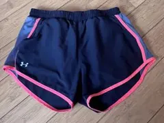 [アンダーアーマー] ランニングショートパンツ   ブラック ピンク 黒