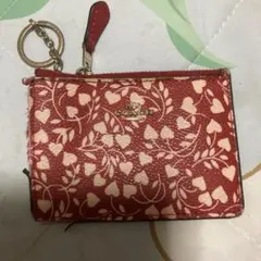 COACH ハート柄 レザー カードケース