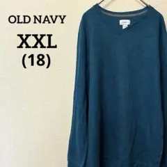 オールドネイビー 【XXL】Vネック 長袖 カットソー トップス ブルー系