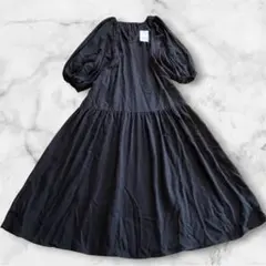 【新品未使用】mifumiさまクラッシックロングワンピース　ブラック　120丈 新品未使用】mifumiさまクラッシックロングワンピース ブラック 120丈