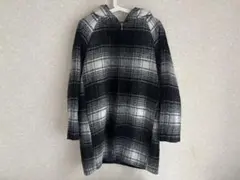LEPSIM チェック柄 オンブレ　シャギー2WAY フード付きコートのサムネイル