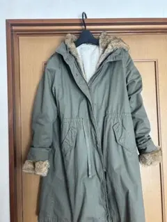 ★⭐︎裏ボア＆ファー着脱可⭐︎★ アースミュージック★モッズコート カーキ