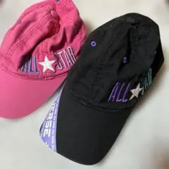 CONVERSE キャップ 2点セット ピンク ブラックのサムネイル