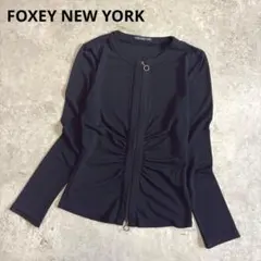 FOXEY　フォクシー　ニューヨーク　 ノーカラー　ジャケット 　黒　L　春夏用 2026年最新】FOXEY NEW YORK レディース ノーカラージャケットの人気