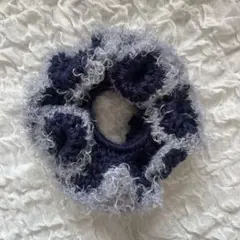 かぎ針編み ダブルフリル シュシュ