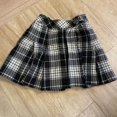 BURBERRY 黒白チェック プリーツスカート