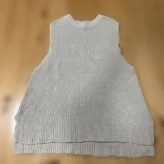 kagure かぐれ リネン　コットン　ニットベスト ベージュ