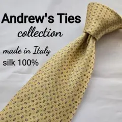 美品　Andrew's Ties シルク　ネクタイ　イエロー　イタリア製のサムネイル
