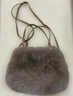 ファーバッグ　美品　グレージュ