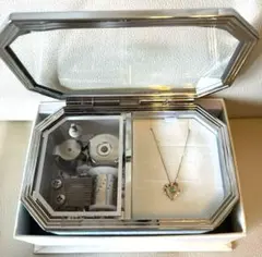 Canal 4°C K10 ピンクゴールド誕生石ハートネックレス オルゴール付き