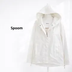 Spoom フード付　ジップアップ　パーカージャケット　コットン混　シャカシャカ