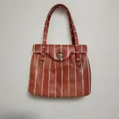 ストライプ ハンドバッグ、昭和レトロ