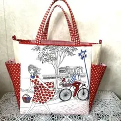 サイドポケット付きトートバッグ