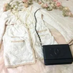 LAMIAツイードニットカーディガン