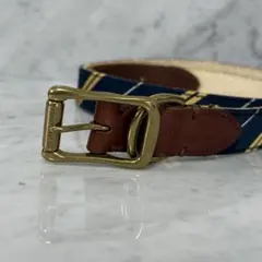 Ralph Lauren ラルフローレン ベルト ネイビー キャンバス レザー