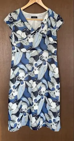 Jill Schen 花柄 Vネック ワンピース