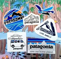 ⑰正規品新品未使用　廃番品LIVE SIMPLY　パタゴニア　ステッカー　6種類