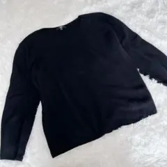 UNIQLO Vネック XXL 長袖ニット ブラック セーター美品 大きいサイズ