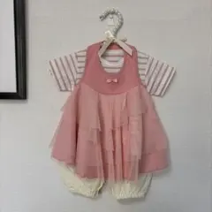 新品 ベビー服2点セット ベルメゾン ロンパース＆チュールドレス 50-60 春