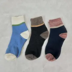 【新品未使用】3足セット 綿 くつ下 大きいサイズ クルー丈 コットン 靴下