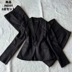 k極美品！INDIVI　パンツスーツセットアップ　サイズ42　XL　黒 k極美品！INDIVI パンツスーツセットアップ サイズ42 XL 黒
