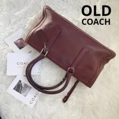 美品 COACH ミニボストン ミディアム サッチェル 茶 オールド - メルカリ