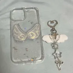 天使の羽❤︎ iPhone13mini ケース&キーホルダー