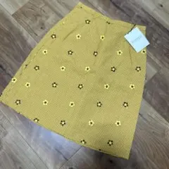 SABUROKU 花柄刺繍 ギンガムチェック フレアスカートのサムネイル