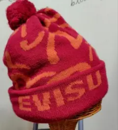＊エヴィス EVISU カモメ 総柄 ロゴ ボンボン付 ニット帽 エヴィス EVISU カモメ 総柄 ロゴ ボンボン付 ニット帽 - メルカリ