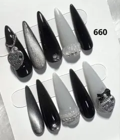 660現品ネイルチップ　ちゅるん十字架 ギャルシズニルック ロングネイル推し地雷
