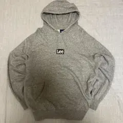 Lee グレー ボックスロゴ パーカー L