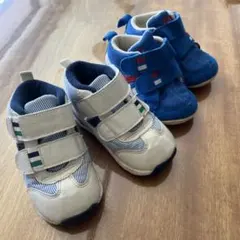 ベビー スニーカー ホワイト ブルー　アシックス