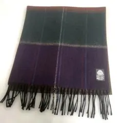 柔らかい国産品ウール100% チェック柄マフラー