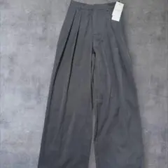 Edit Sheen グレー ワイドパンツ プリーツデザイン
