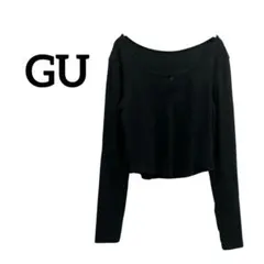 ジーユー/GU コットンブレンドリブクロップドヘンリーT 長袖 綿混 M