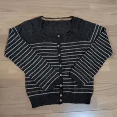 earth music＆ecology　グレー ストライプ カーディガン　フリー