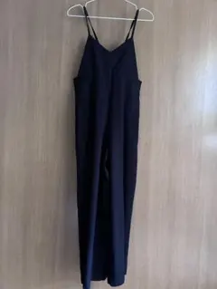 VIS サロペット ワイドパンツ　ブラックのサムネイル