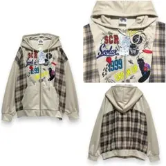 【ScoLar】スカラー POPチェック切替 パーカー タグ付未使用