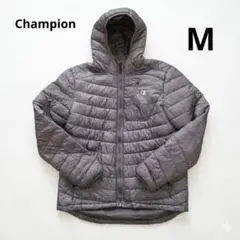 Champion フード付きダウンジャケット グレー M