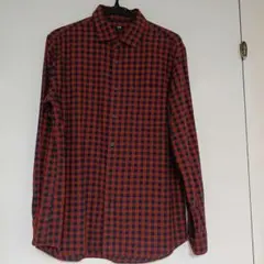 ユニクロ【UNIQLO】メンズ★フランネルチェックシャツ★Lサイズ★赤とネイビー