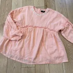 モイモルン　刺繍付きオレンジチュニック 130サイズ