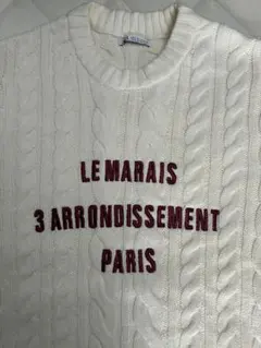 ZARA アイボリー ケーブル編みセーター M