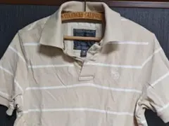 当時物 アバクロ 半袖鹿の子ボーダーポロシャツ ベージュ
