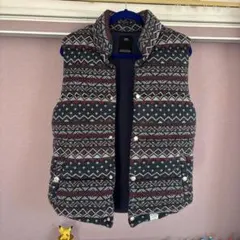 さらに値下げ中　AZUL by moussy 幾何学模様 ベスト ネイビー系