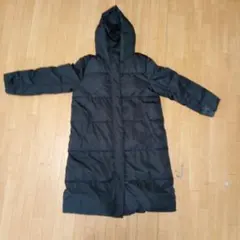 黒 フード付きロングダウンジャケット