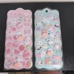 ２枚セット　おしりシール　マシュマロシール　動物キャラクター　立体シール　セット