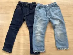 BREEZE 微起毛 インディゴ パンツ & フリンジ ブルー デニム 110