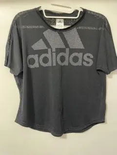 adidas クロップド丈 Tシャツ ブラック OTサイズ