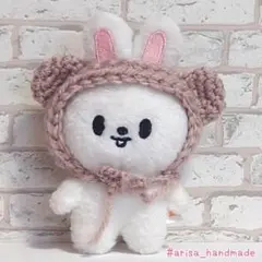 skzoo 10cm ぬい服 くま耳トレカ風ボンネット リービット.3